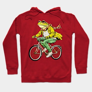 Funny Frog On A Bike Hoodie